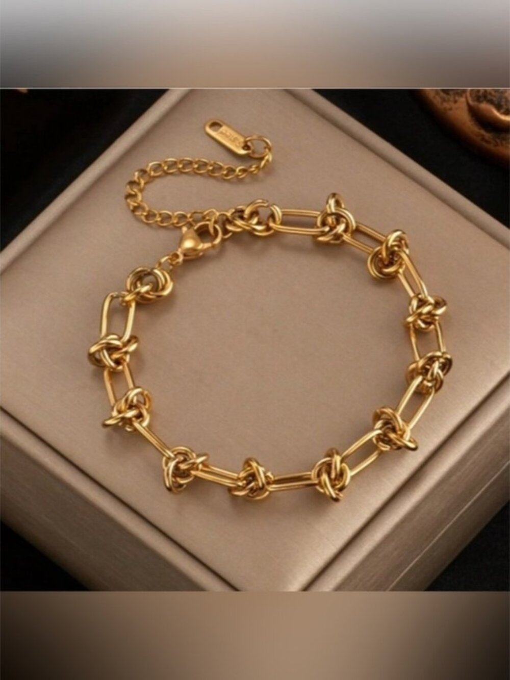 Gold Plated Stainless Steel Knot Bracelet